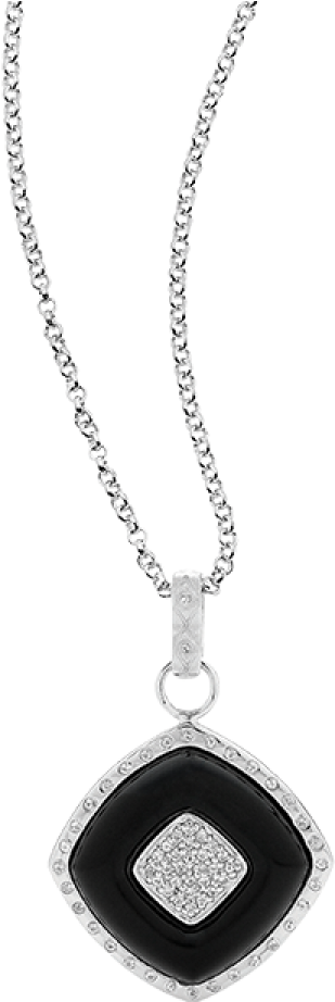 'black & White' Glitter Pendant, Black Onyx - Locket (1200x1200), Png Download