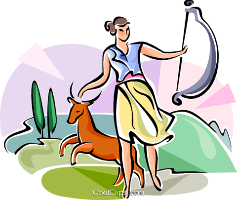 Greek Mythology Diana Royalty Free Vector Clip Art - Clipart Stonehenge (480x405), Png Download