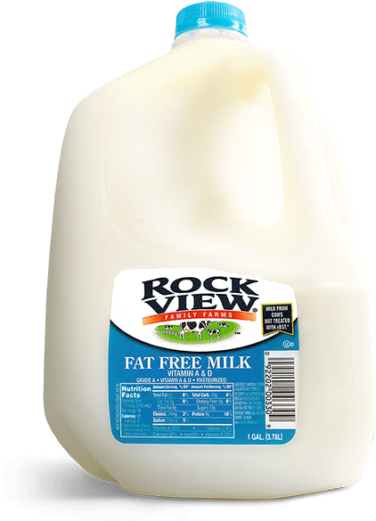 Fatfreemilkgallon - Hollandia Milk Fat Free (450x586), Png Download
