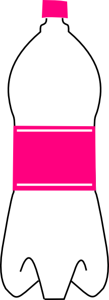 Crayon Clipart Clear - Pink Water Bottle Cartoon (216x592), Png Download