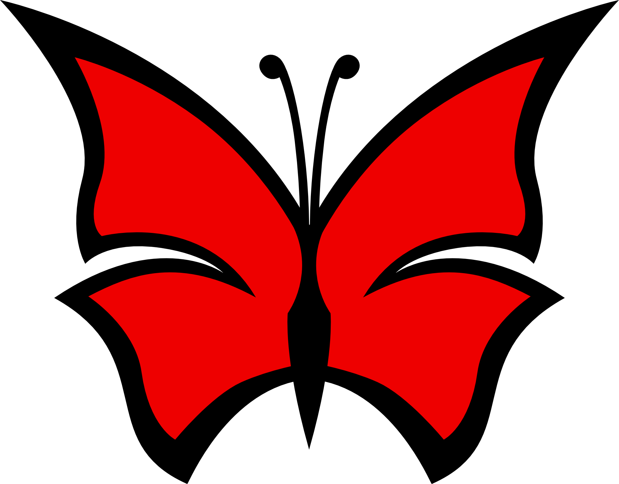 Red Butterfly Clip Art - Colour Butterflies Clip Art (1969x1540), Png Download