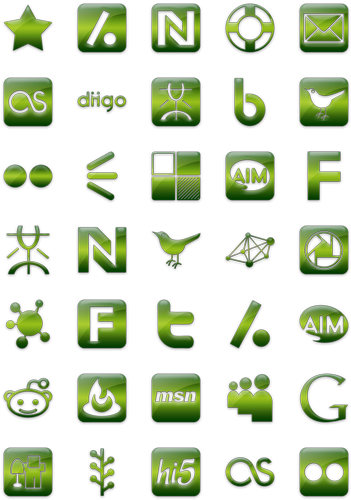Green Jelly Social Media Icon Pack By Webtreatsetc - Social Media Icon Green Transparent (430x518), Png Download