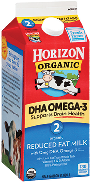 Horizon Organic 2% Milk, Half Gallon - Horizon Milk 2 Dha (371x371), Png Download