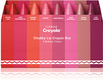 De Chubby Lip Crayon Box - Clinique Chubby Stick Set Crayola (402x464), Png Download