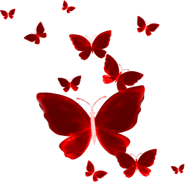 Ftestickers Butterfly Red Butterflies Freetoedit - Butterfly (600x595), Png Download
