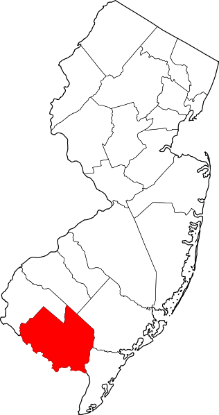 Map Of New Jersey Highlighting Cumberland County - Middlesex County On Map (316x598), Png Download