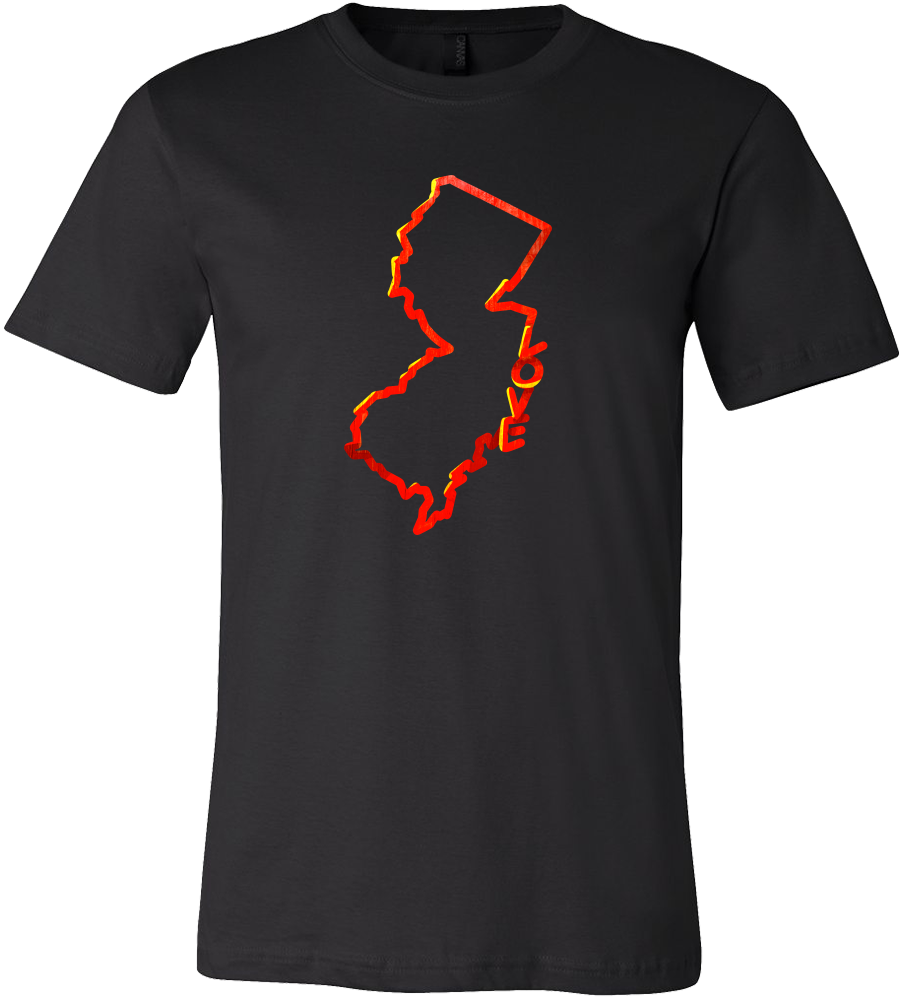 Love New Jersey State Flag Map Outline Souvenir Gift - Aia T Shirt (1000x1000), Png Download