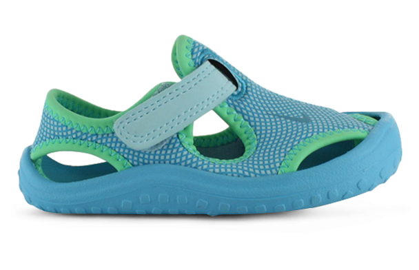 Nike Sunray Protect Kids Still Blue Electro Green - Toddler Girls Nike Sunray Protect Shoes Still (615x429), Png Download