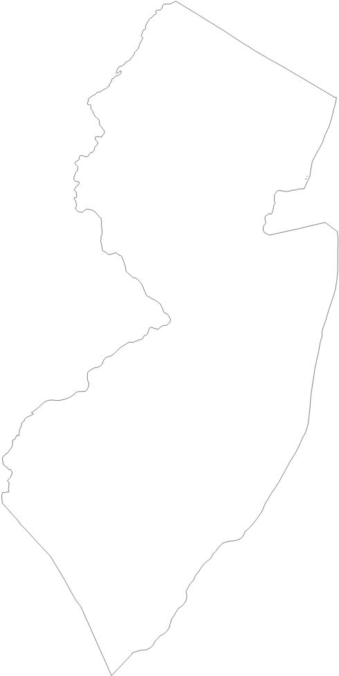 State Outline Map New Jersey 201759 1584x1123-1 - Sketch (1584x1123), Png Download