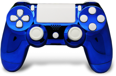 Image Of Chrome Blue And White Ps4 Controller - Spiderman Ps4 Console (498x500), Png Download