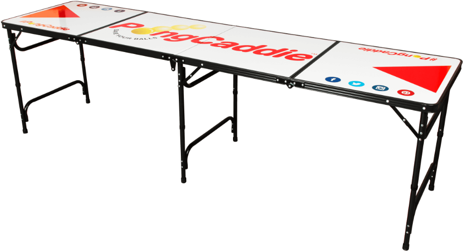 Pongcaddie Regulation Sized Dry Erase Beer Pong Table - Folding Table (1024x683), Png Download