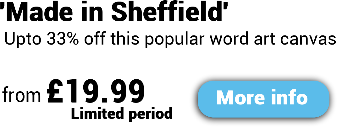 Made In Sheffield Word Art Canvas Print Offer Banner - Sheffield Chamber Of Commerce (1800x600), Png Download