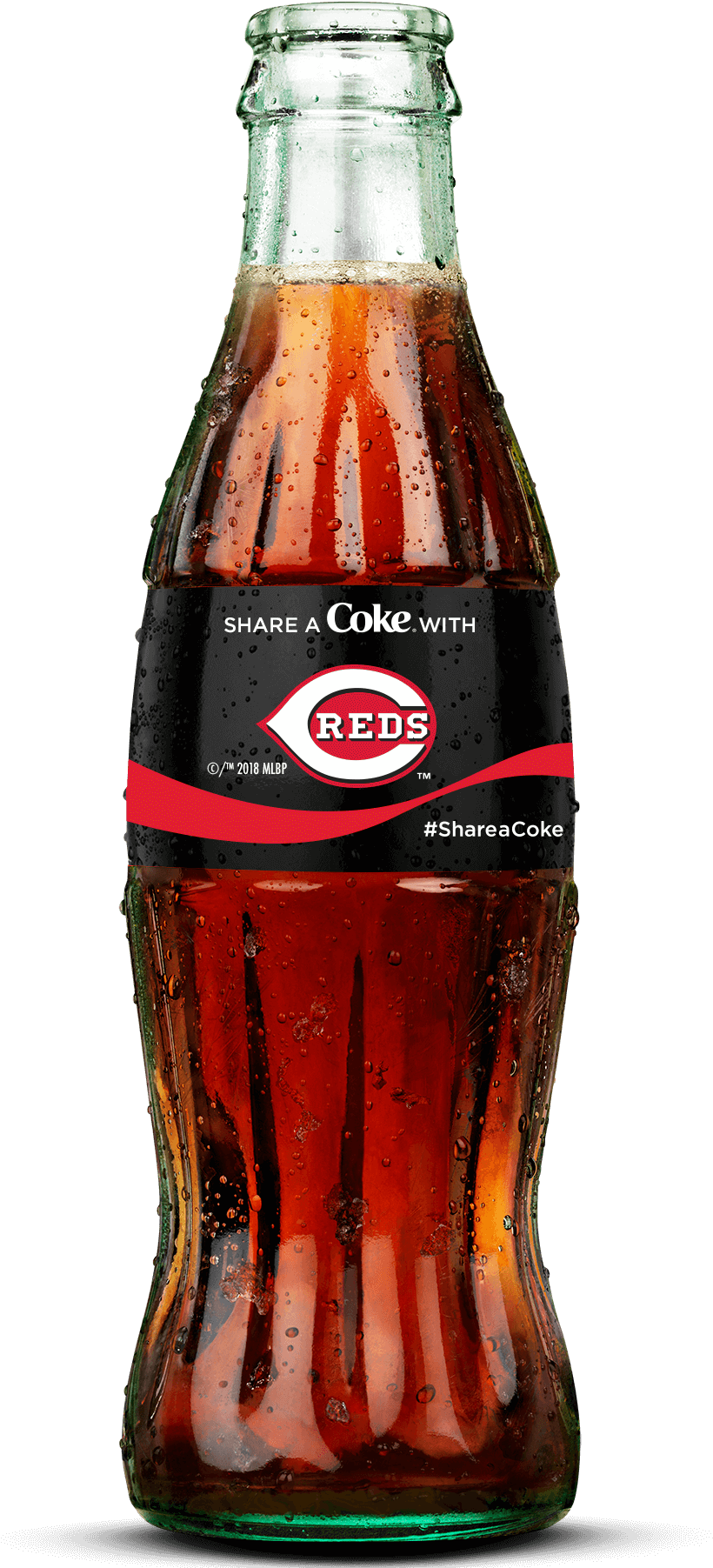Cincinnati Reds Brand Bottle - Coca Cola Bottle 2018 (938x1811), Png Download