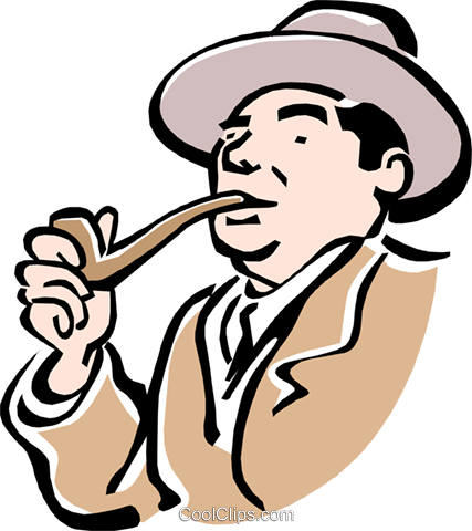 Man Smoking Pipe Royalty Free Vector Clip Art Illustration - Desenho Homem Com Cachimbo (427x480), Png Download