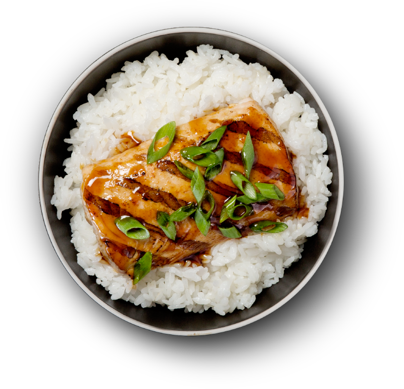 Salmon Bowl 580 Cal - Waba Grill Salmon Bowl (800x769), Png Download