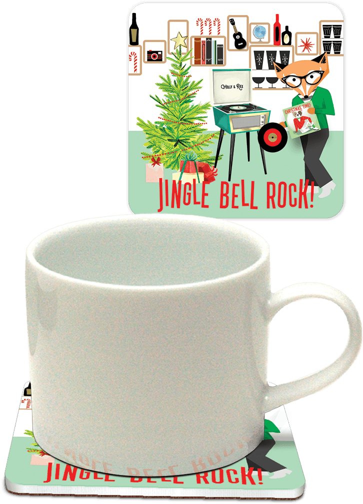 Jingle Bells Fox Coaster - Molly & Rex Owf Pocket Note Pad Jingle Bell Rock (1200x1200), Png Download