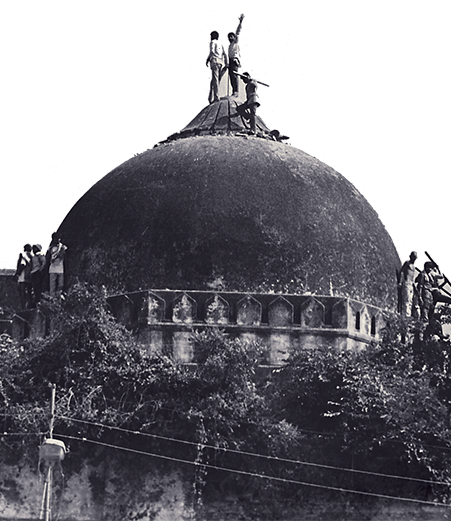 1528-29 - Babri Masjid And Ram Mandir (451x521), Png Download