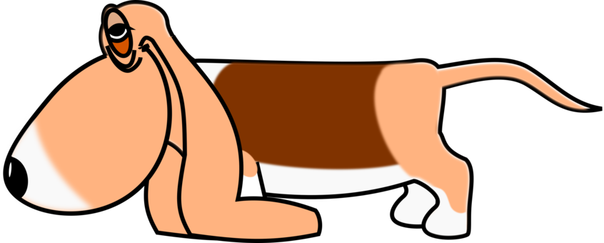 Basset Hound Dachshund Bloodhound Redbone Coonhound - Basset Hound Clip Art Free (846x340), Png Download