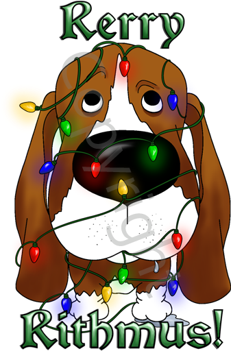 Basset Hound Rerry Rithmus Greeting Cards - Brnlablightsinside2x Puzzle (400x560), Png Download