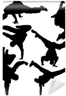 Silhouette Of Sequence Of Hip Hop Dancer, Vector Wall - Hip Hop Dancer Vector (400x400), Png Download