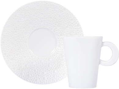 Bernardaud Ecume White Coffee Cup - Saucer (416x416), Png Download