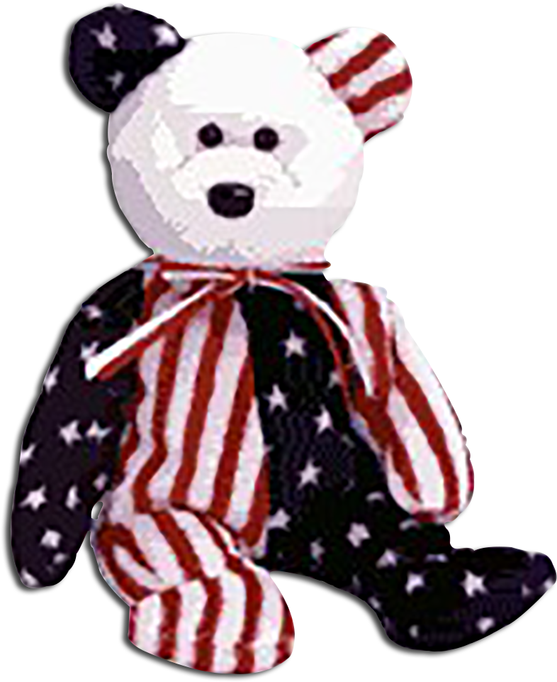 Ty Beanie Baby Spangle Patriotic Teddy Bear With White - Ty Beanie Spangle The Bear (1000x1000), Png Download