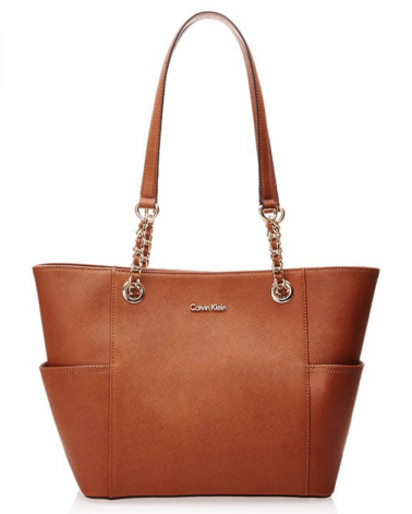 Calvin Klein Saffiano Leather Chain Tote - Calvin Klein Saffiano Leather Chain Shoulder Tote (500x500), Png Download