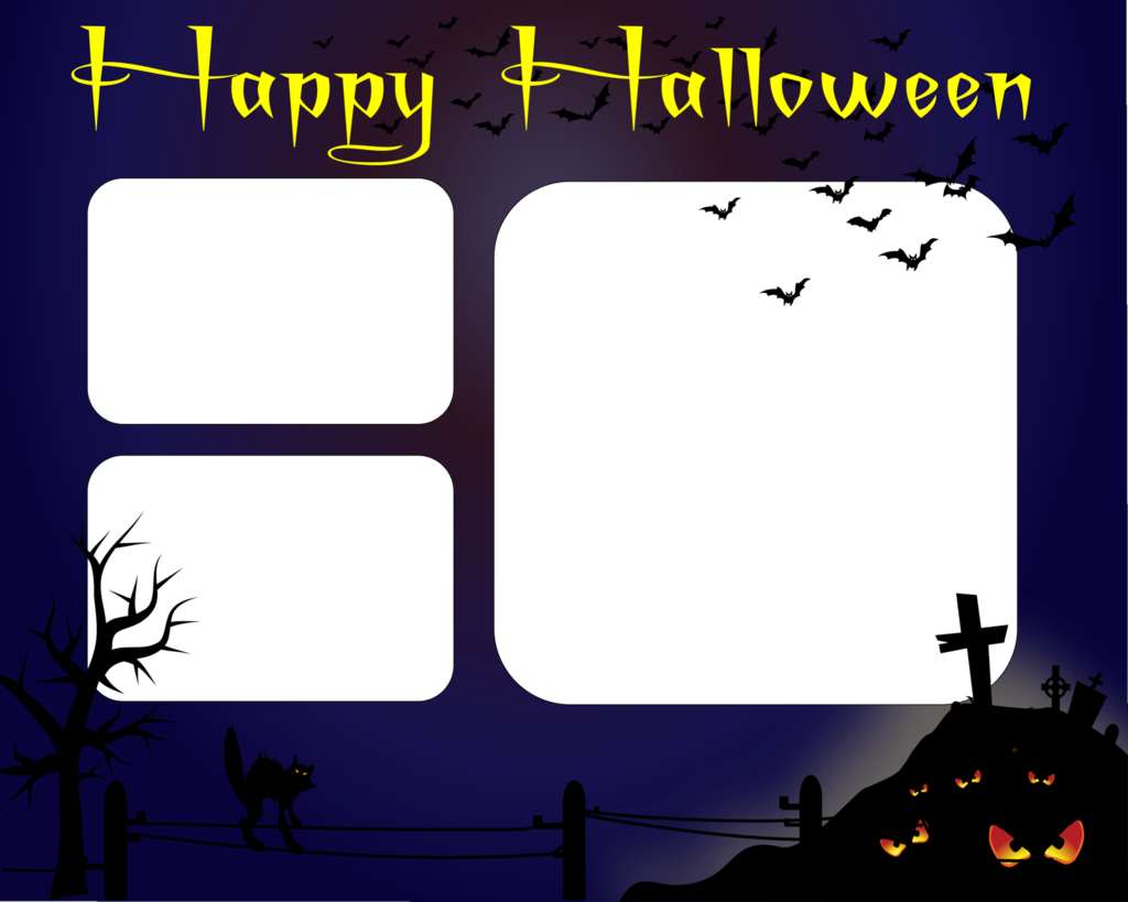 Halloween Photo Collage Templates - Halloween Collage Template (1024x819), Png Download