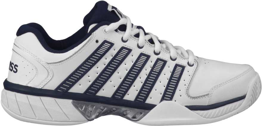 03379 167 M - Men's K-swiss Hypercourt Express Ltr Tennis Shoe White/navy/silver (900x540), Png Download