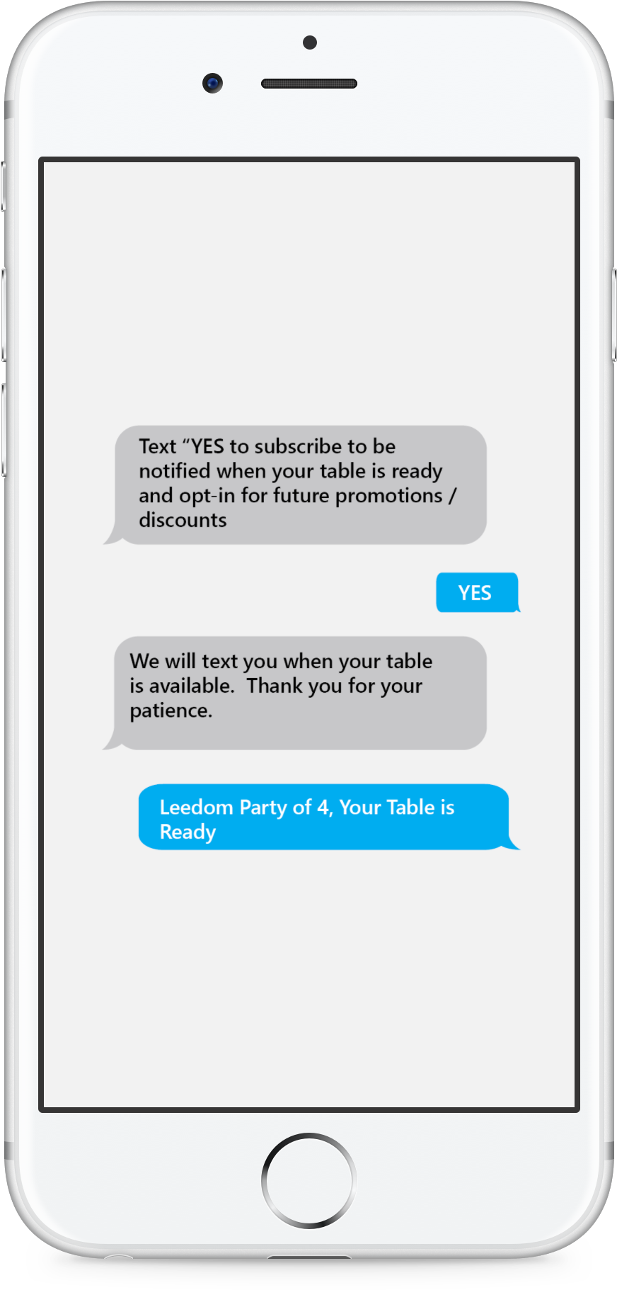Restaurants & Hospitality Providers - Text Message Your Table S Ready (990x1934), Png Download