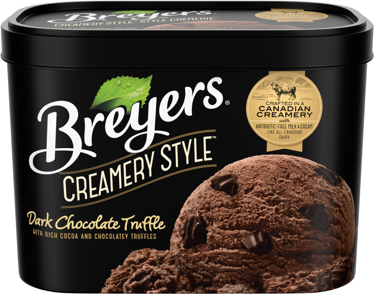 Breyers Creamery Style Dark Chocolate Truffle - Breyers Mint Ice Cream (1500x1500), Png Download