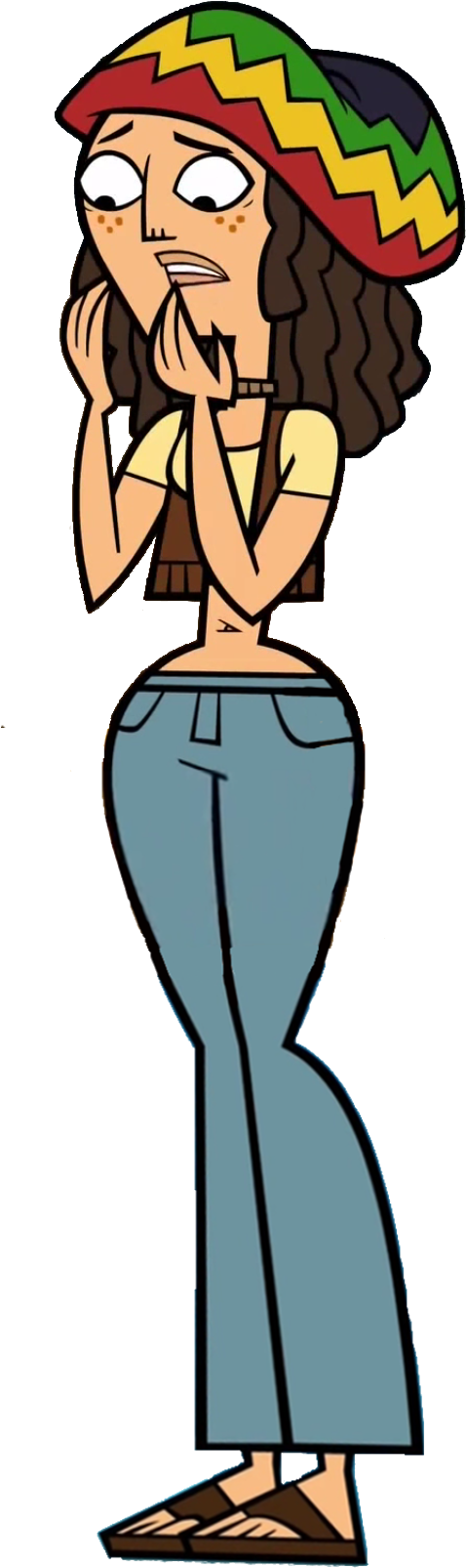 Laurie Scared - Total Drama Ridonculous Race Laurie (520x1652), Png Download