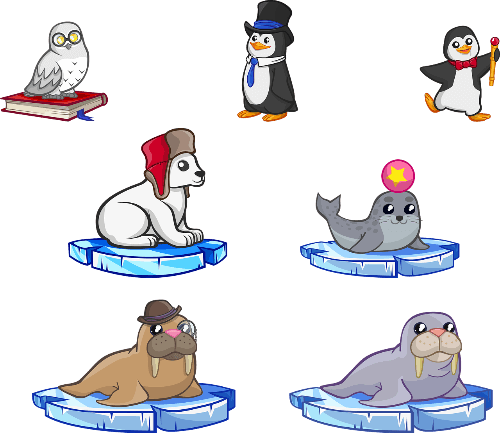 North Pole Animals Printable Stickers - North Pole Snowman Cartoon (500x433), Png Download