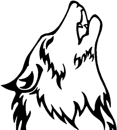 Wolf Tattoos Transparent - Wolf Howling Coloring Page (399x448), Png Download
