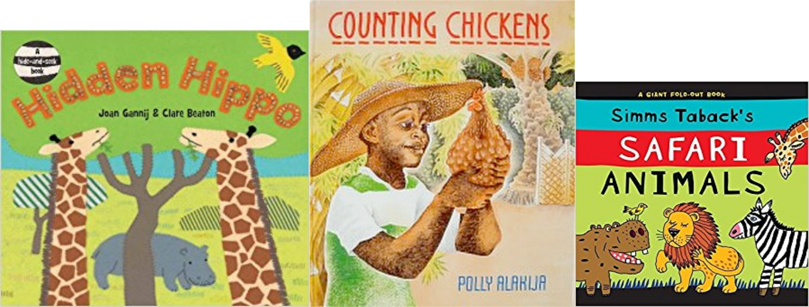 About African Animals, A Felt Board Showcasing A Fun - Hidden Hippo By Joan Gannij (1600x607), Png Download