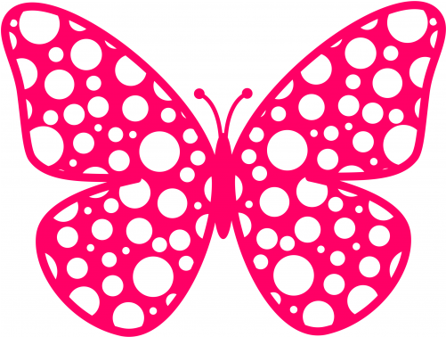 Butterfly Polka Dot Free - Butterfly Free Cut File Png (500x500), Png Download