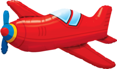 Qualatex Foil Shape 36" Red Vintage Airplane - Vintage Airplane Balloon (400x388), Png Download