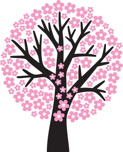Spring Trees And Flowers - Flower Spring Tree Transparent Clipart (404x500), Png Download