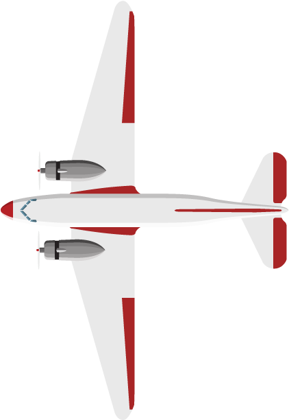 Vintage Airplane Clip Art - Plane Top View Png (432x616), Png Download