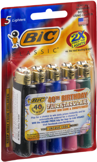 Bic Lighters - 4 Lighters (600x600), Png Download