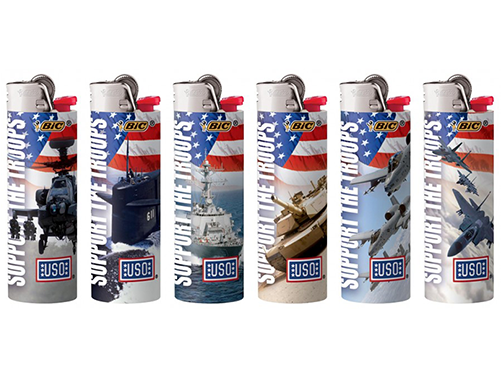 Uso-branded Support The Troops Series Lighters - Bic Uso Lighters (500x500), Png Download