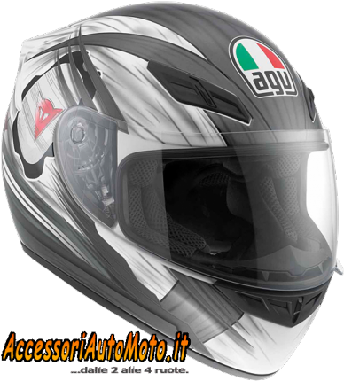 Agv K-4 Evo Hang On White Gunmetal Motorcycle Helmet - K 4 Evo Hang (560x445), Png Download