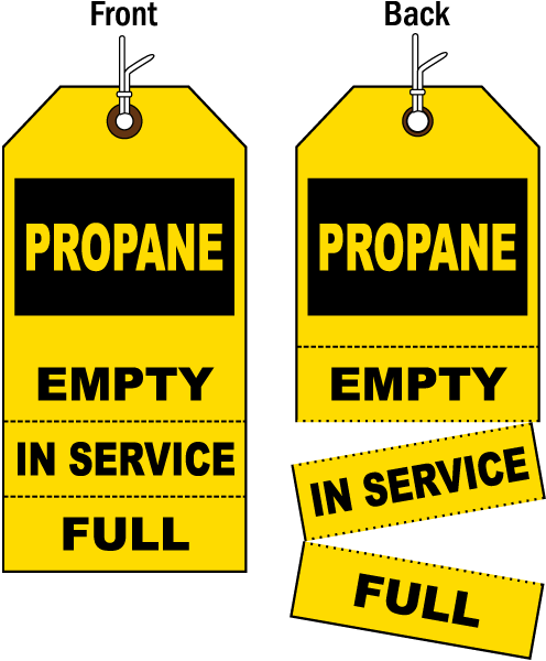 3-part Propane Cylinder Status Tag - Cylinder (496x600), Png Download