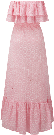Sabine Pink And White Daisy Eyelet Dress - Dress (414x600), Png Download