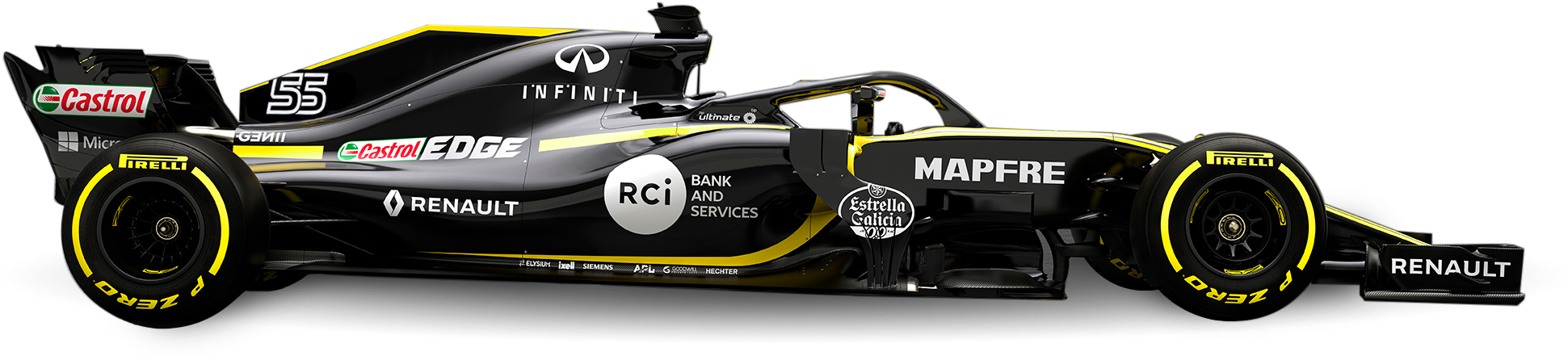 Carlos Sainz Car - Renault Formula 1 2018 Car Png (1983x622), Png Download