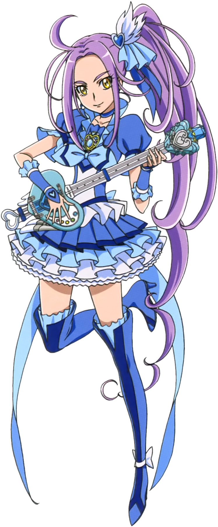Cure Beat Playing Her Love Guitar Rod - Cure Beat (757x1813), Png Download