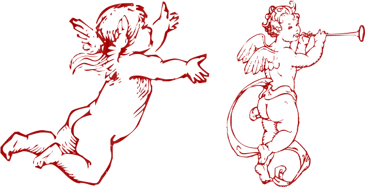 Cherub Angel Drawing Infant Clip Art - Baby Angels For Drawing (732x376), Png Download