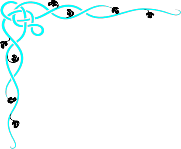 Victorian Scroll Corner Clip Art Png - Teal Border Clip Art (600x496), Png Download