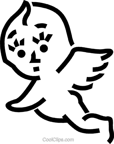 Baby Angel Royalty Free Vector Clip Art Illustration (381x480), Png Download