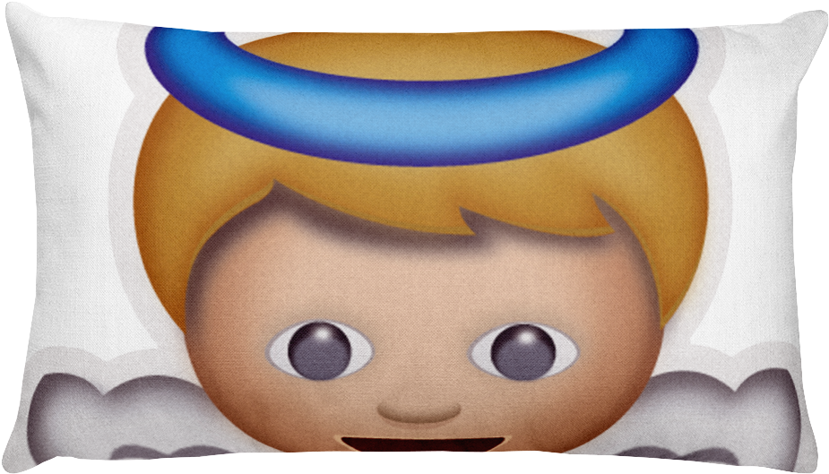 Emoji Bed Pillow - Emoticones De Whatsapp Angelito (1000x1000), Png Download